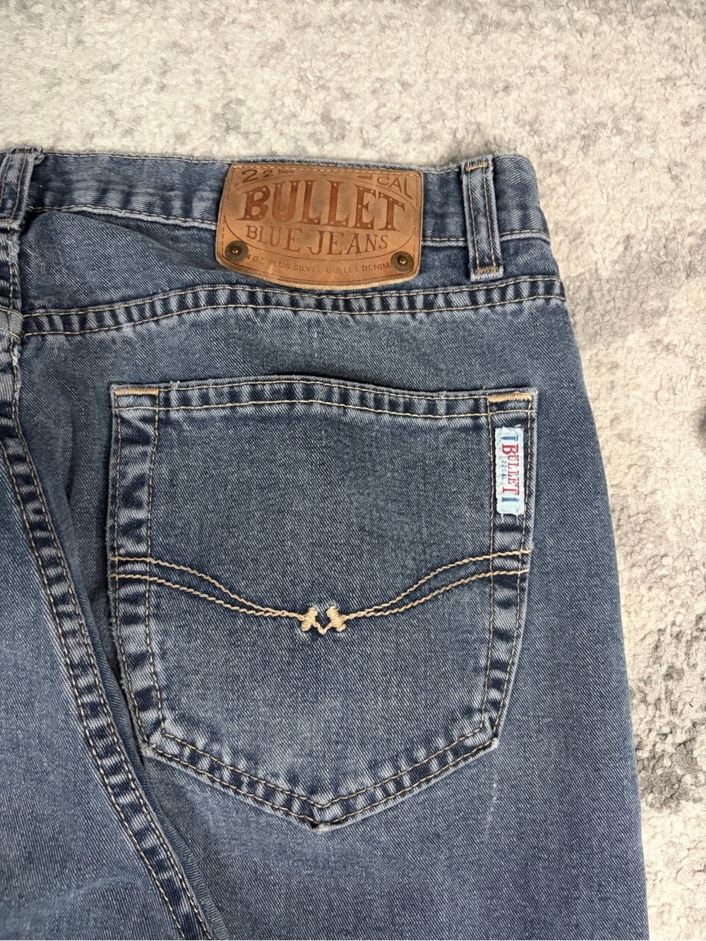 Vintage Bullet Blue Jeans Men’s 36 Baggy Straight Leg Y2K Denim 90s - Picture 10 of 12